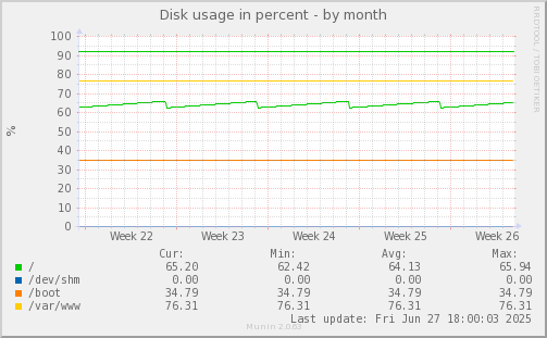 Disk usage in percent